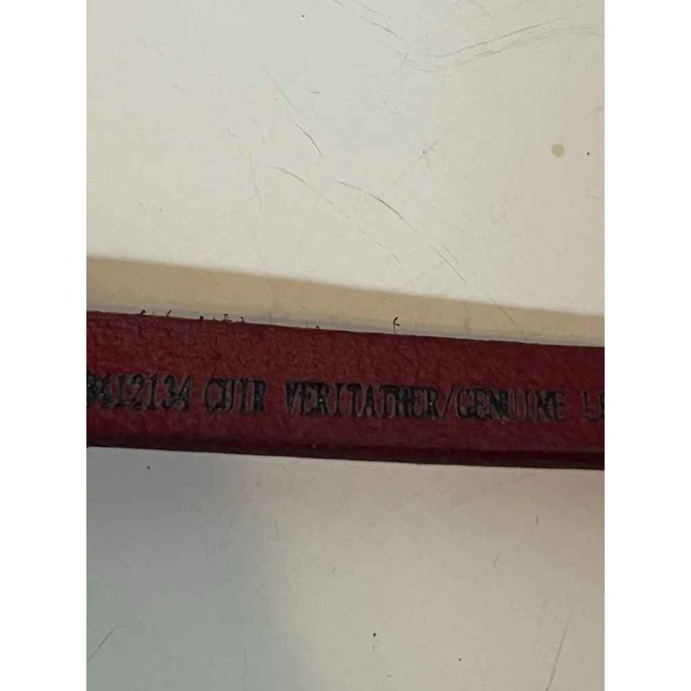 Rare Vintage Women's Red Leather Triple‎ Wrap Belt One Size Small Medium Large